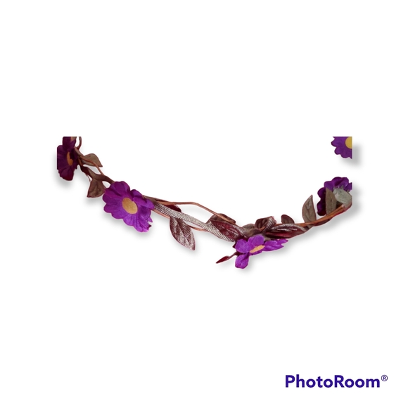 Claire's Purple Floral Girl's Women's Hairband Headband - Picture 2 of 3